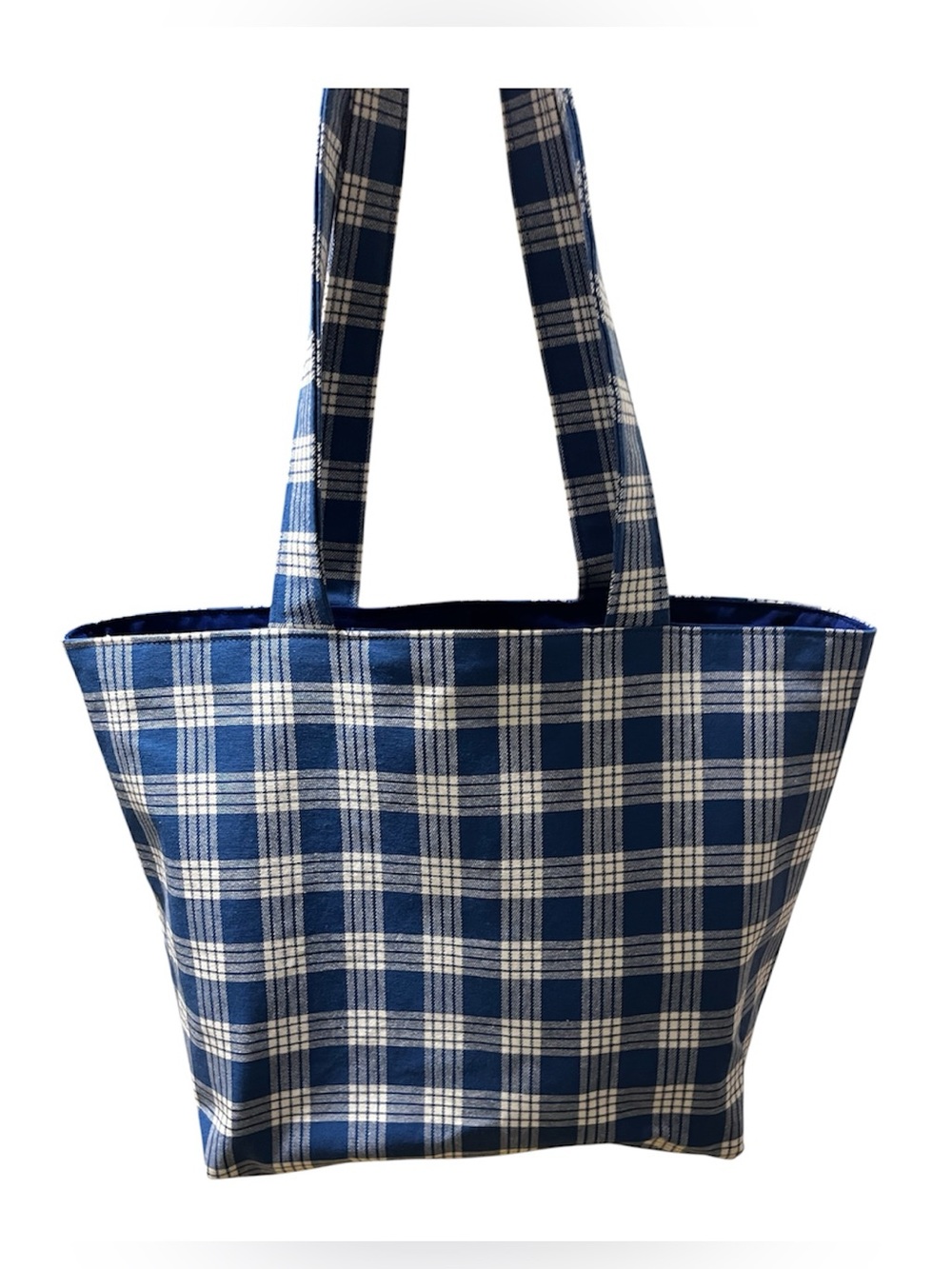 Blue Palaka Tote Bag - Classic Navy Check